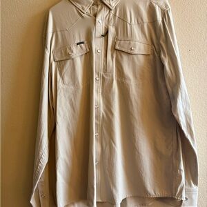Men's Cream Poncho Button-Up Jacket